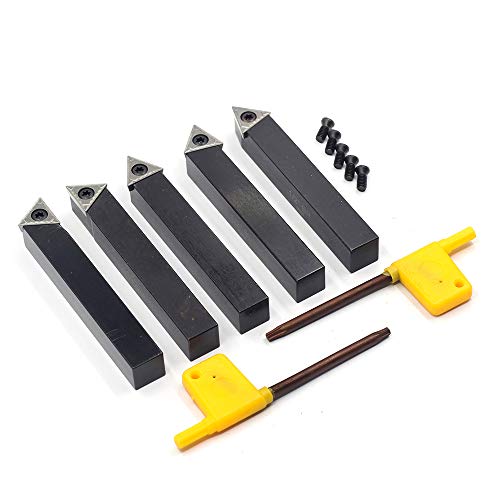 OSCARBIDE 1/2" Mini Lathe Indexable Carbide Turning Tool Holder 5-Piece
