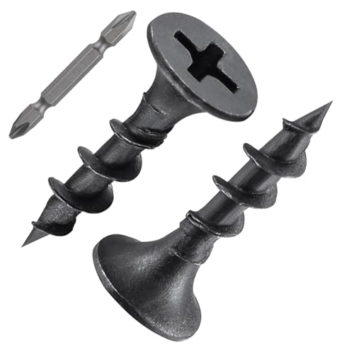 Wensilon （435 pcs#6X5/8 Black Fastener Drywall Screws-Phillips with coarse Threaded tip, Black, Suitable for Drywall Slate, Wood, etc.(1 pounds) - color: Black, size: #6*5/8"