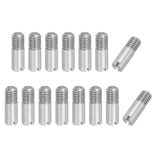 PATIKIL M4 x 12mm Slotted Cylindrical Pin, 15 Pcs 304 Stainless Steel Dowel External Thread Slotted Pin Screw for Home Furniture Cabinet Improvement, Silver Tone - size: M4 x 12mm