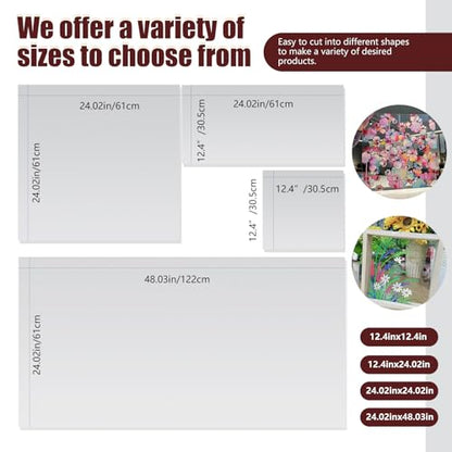 Polycarbonate Sheet, 24"x48"x0.47" Clear Flexible Plastic Sheet Panel - UV, Impact, Weather Resistant, Easy-Cut for for Craft, Picture Frames, Sign Blank, DIY Display Project - size: 24"x48"x0.47"