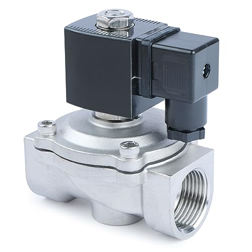 U.S. Solid 1" Stainless Steel Solenoid Valve -110V 120V AC, Normally Closed, 145 PSI Electric Valve for Water, Air, Diesel - size: 1 Inch