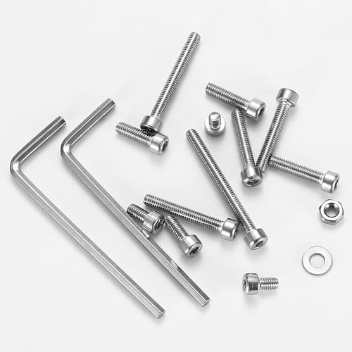 1110Pcs M3 Silver Stainless Steel Hex Socket Screws and Nuts Assortment Kit - color: Silver 1100