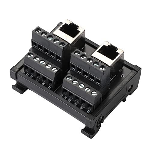 2Way RJ45 8P8C DIN Rail Mount Ethernet Connector Distribution - size: 2 way