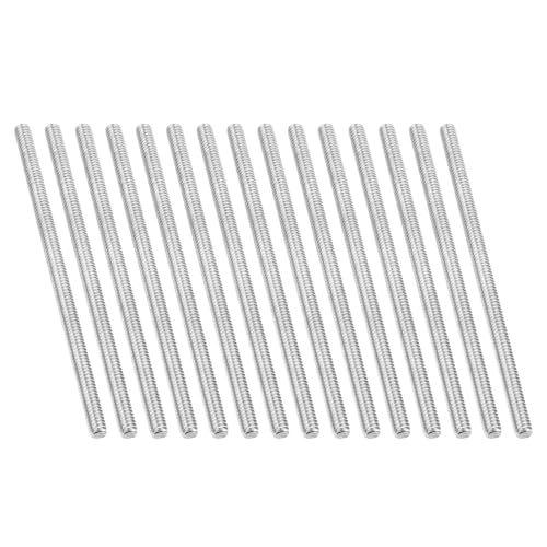PATIKIL 1/4"-20 UNC 304 Stainless Steel Fully Threaded Rod, 15Pcs 5.5" Length Long Threaded Screw Right Hand Threads All Threaded Rod Studs for Anchoring Bolt, Clamps, Hangers and U-Bolts - size: 1/4"-20 x 5.5"