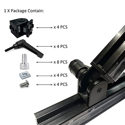4 Sets 2020 Aluminum Extrusion Hardware Hinges Pivot Joint Brackets - style: 4Pcs Pivot Joint with Bolt Nut