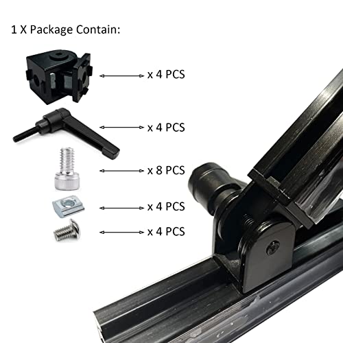 4 Sets 2020 Aluminum Extrusion Hardware Hinges Pivot Joint Brackets - style: 4Pcs Pivot Joint with Bolt Nut