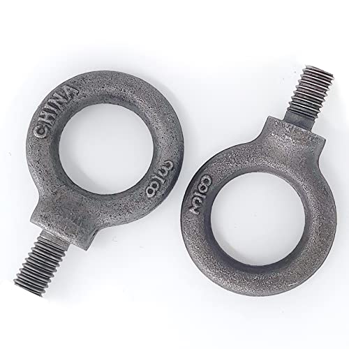 Lifting Shoulder Eye Bolt 3/8"-18 2 Pcs, Industrial Grade Heavy Duty Forged Steel for Truck Tractor Bucket Use As Towing&Pulling Point - size: 3/8“-18