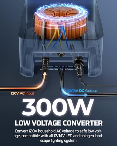 DEWENWILS 300W Low Voltage Landscape Transformer with Remote - style: 300W with Remote