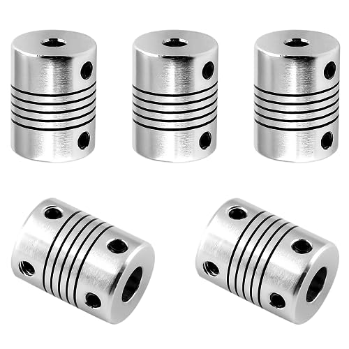 2Pcs Flexible Shaft Coupling 6mm to 8mm Shaft Aluminum Casing, 25mm Length 19mm Diameter Motor Coupler for 3D Printer - size: 6mm to 8mm