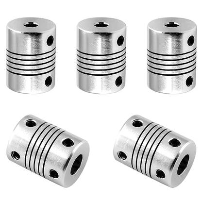2Pcs Flexible Shaft Coupling 6mm to 8mm Shaft Aluminum Casing, 25mm Length 19mm Diameter Motor Coupler for 3D Printer - size: 6mm to 8mm