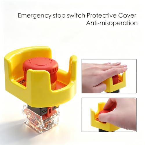 mxuteuk 1 NC 1 NO 22mm Red Mushroom Emergency Stop Push Button Switch AC 660V 10A + Protective Cover Anti-misoperation LA36-11ZS-DYB - color: Red/LA36-11ZS-Protective Cover, size: 1NC 1NO