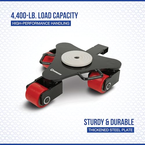 Strongway Multi-Directional Machinery Mover with 360° Rotation, 3 Rollers - size: 4400 LB