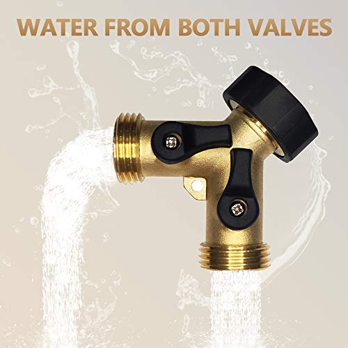 HQMPC 2-Way Garden Hose Splitter - 3/4" Female & 2 Male, 2 Pcs - size: 3/4" BL