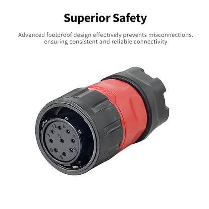 CNLINKO YM-20 Reverse Mount Connector IP68 Waterproof Female Plug Male Socket for Industrial Use(9-Pin) - size: 9-Pin, style: Female Plug/Male Socket