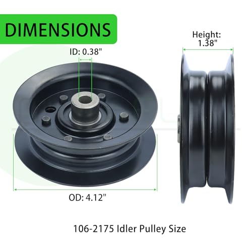 132-9420 Flat Idler Pulley for Toro 50" 42" SS5000 SS4225 Decks - color: A22 1xToro 106-2175