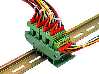 Slim DIN Rail Mount 10A/300V Pluggable Screw Terminal Block Distribution Module (5x6 Position) - style: 5x6 Position
