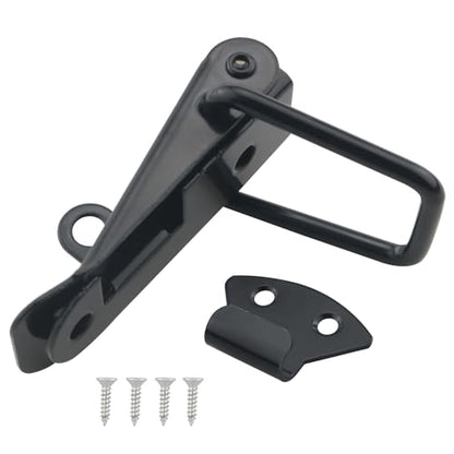 2PCS Spring Toggle Latches 8 Screws Stainless Steel Spring Loaded Latches 4.3x3.5x1x1.5x0.7 inches for Mounting Cabinet Boxes Suitcase Black