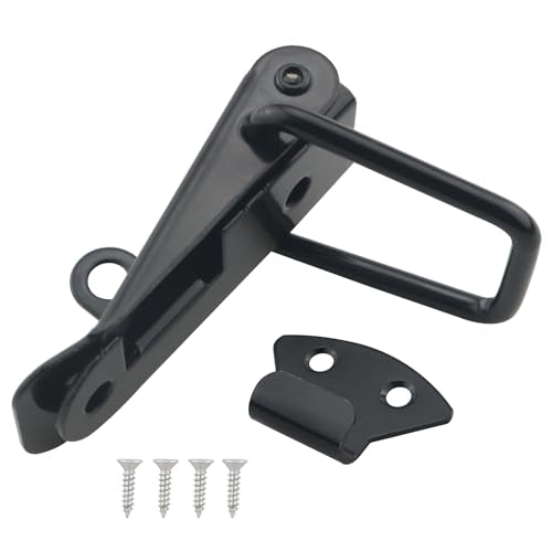 2PCS Spring Toggle Latches 8 Screws Stainless Steel Spring Loaded Latches 4.3x3.5x1x1.5x0.7 inches for Mounting Cabinet Boxes Suitcase Black