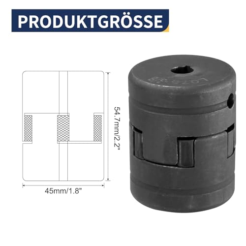 uxcell 3/8" to 7/8" L075 Flexible 3-Piece L-Jaw Coupling Coupler Set & Buna-N NBR Rubber Spider for Log Splitter Hybrid Equipment - size: 3/8" to 7/8"