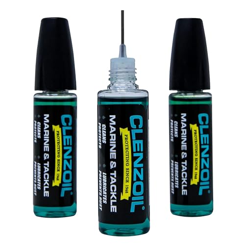 CLENZOIL Marine & Tackle - Fishing Gear Oil Lubricant - for Fish Care Reels, Boat Motors, Downriggers & More - Easily Oils Applicator - size: 0.5 oz Needle Oiler