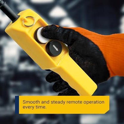 ASI P02.1 2-Button Ergonomic Grip Pendant Station, 600 Volt Maximum Operating Voltage, 1NO/1NC Contact, Up-Down Arrows, Waterproof, Shock-Proof