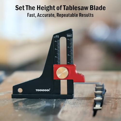 TOOLCOOL Height Gauge Depth Gauge Woodworking Tool Setting Gauge Setup Blocks for Table Saw Router Table Drill Press Bandsaw - Metric - color: Metric