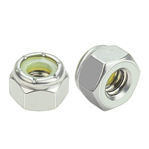 60 Pieces 1/4"-20 Nylon Insert Hex Lock Nuts, 304 Stainless Steel - size: 1/4-20 (60 pcs)