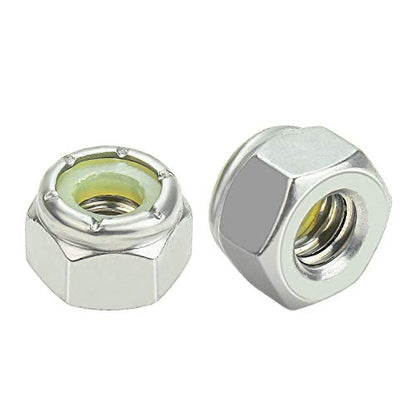 60 Pieces 1/4"-20 Nylon Insert Hex Lock Nuts, 304 Stainless Steel - size: 1/4-20 (60 pcs)