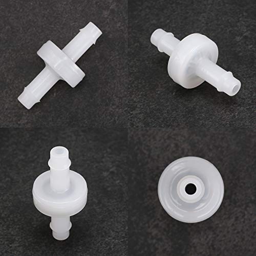 Mudder 4 Packs 1/4 Inch Check Valve, 6mm Pvdf Plastic One Way Check Valve