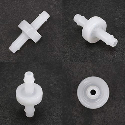 Mudder 4 Packs 1/4 Inch Check Valve, 6mm Pvdf Plastic One Way Check Valve