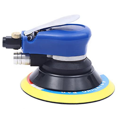 6" Random Orbit Air Sanders, 10,000 RPM Orbital Sander for Auto Body, Heavy Duty Dual Action Pneumatic Palm Sander Adjustable Speed Hand Sanding Pneumatic Polisher for Wood Metal Autobody Work