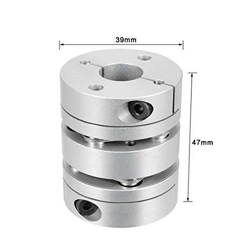 uxcell 8mmx14mm Clamp Tight Motor Shaft Double Diaphragm Coupling Coupler - size: 8-14mm