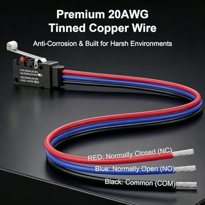 Heavy Duty IP67 Waterproof Micro Switch, UL Recognized Component - size: WS2-Roller Lever
