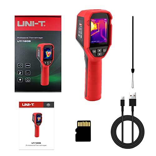 UNI-T UTi120S Infrared Thermal Camera 120x90 IR Resolution Handheld Thermal Imaging Camera 10800 Pixels,Thermal Imager,2 Meter Drop Durability IP54 Rechargeable 16GB MicroSD - size: UTi120S