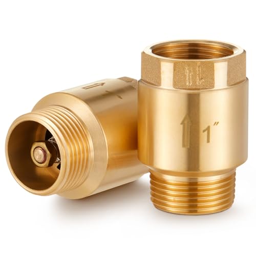 Zonon 2 Pcs 1 Inch Check Valve, One Way Spring Brass Check Valve - size: 1 Inch