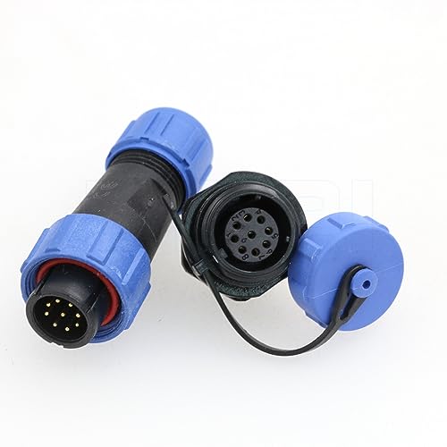 Weipu SP13 9Pin Waterproof Connector Industrial Plastic Aviation Circular Threaded Waterproof Electrical Connector for LED Lights - size: 9 Pin