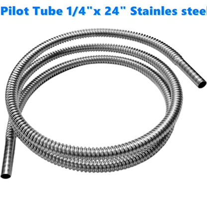 1/4" Pilot Tube,1/4" OD x 24" Flex Pilot Stainless Steel Tube for Fireplace.Gas Stove.Deep Frye.Water Heater Pilot Line - color: 1/4" x 24" Stainless Steel Flex Tube