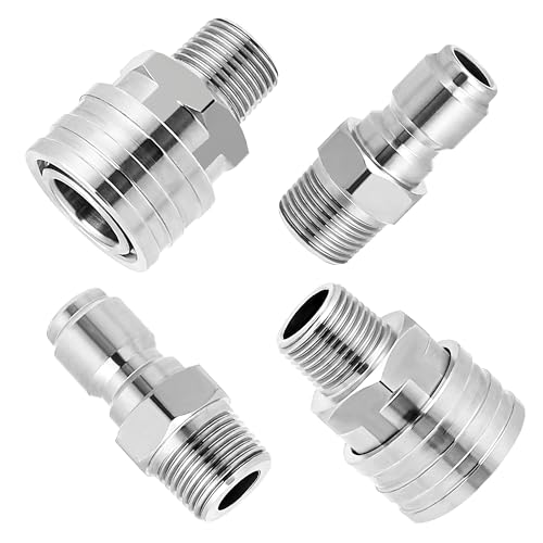 M MINGLE Pressure Washer Adapter Set, 2 Sets 3/8" NPT Quick Connect Fitting - size: 1.7 inch
