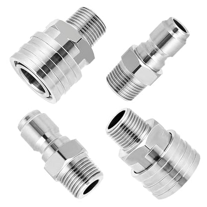 M MINGLE Pressure Washer Adapter Set, 2 Sets 3/8" NPT Quick Connect Fitting - size: 1.7 inch