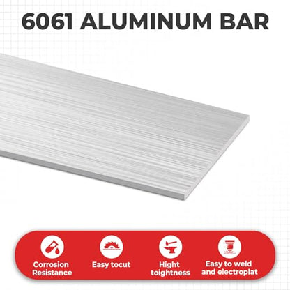 6061 Aluminum Flat Bar, 1/4" x 3.15" x 12" Rectangle Aluminum Bar Stock, T6511 Solid Mill Stock for Industrial Building, DIY Projects, Metal Crafting and Fabrication（4 Pcs ） - size: 1/4" x 3.12" x 12"