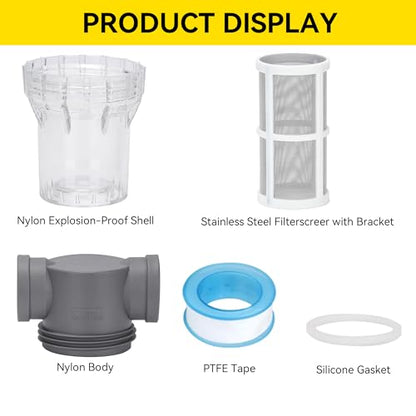 1'' Female NPT in-Line Strainer - Garden Hose Filter for High Pressure Washer, Sediment Filter with 60 Mesh Stainless Steel Screen (1'' 60 Mesh) - style: 1'' 60Mesh