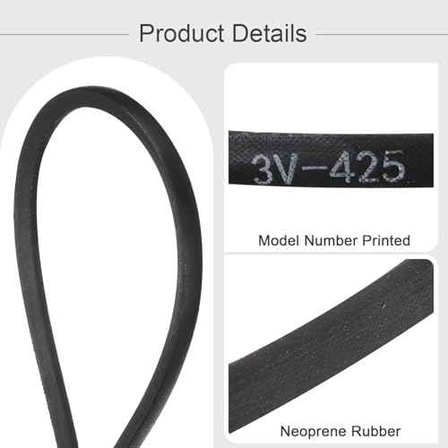 uxcell 3V425 Rubber V Belt 42.5" Length x 0.38" Width x 0.31" Thick, Industrial Power Transmission Belt - size: 3V425