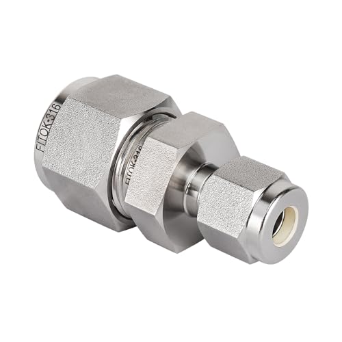 316 Stainless Steel Compression Tube Fitting Reducing Union 1" x 3/4" Tube OD 4700 psi, SS-U-FL16-FL12 - size: 1" x 3/4" OD