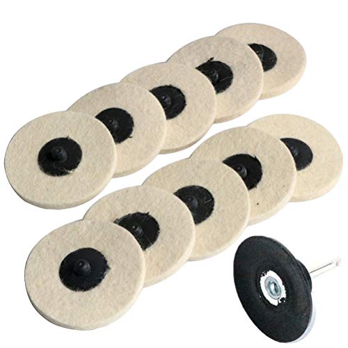 FPPO 3 inch 10pcs Sanding Pad Wool Felt Quick Change Discs,Surface Polishing Buffing Pads Wheel - size: 75 millimeters