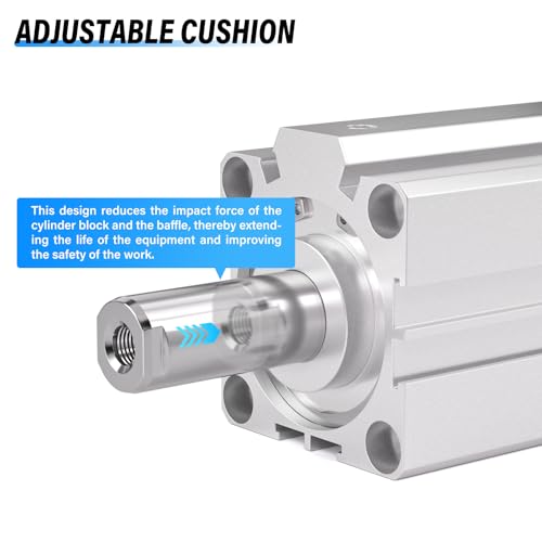 TAILONZ PNEUMATIC 50mm Bore 50mm Stroke Pneumatic Small Thin Cylinder Aluminum Pneumatic Air Cylinder SDA50-50 - size: Bore:50mm Stroke:50MM