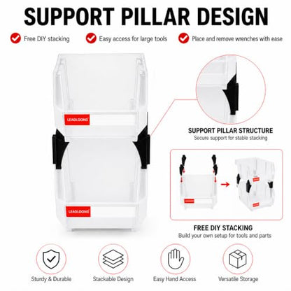 6 Pack Stackable Plastic Parts Bins, 5x4x3 in, Clear - color: Clear-6 Pack, size: 5"x4"x3"