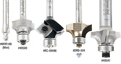 Amana Tool 49504-5 5-Pack Carbide Tipped Corner Rounding 1/4 R x 1 Inch D x 1/2 CH x 1/4 SHK w/ Lower Ball Bearing Router Bits