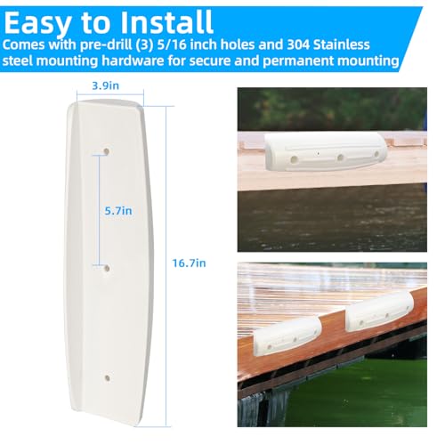 Dock Fender Bumpers, Boat Dock Bumpers for Straight Edge & Side - color: White, size: 4 Pack