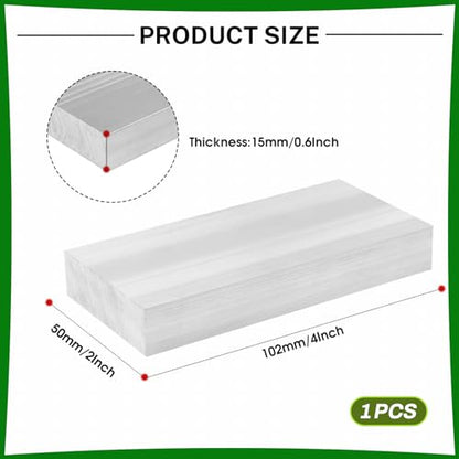 6061 Aluminum Flat Bar, 0.6" Thickness X 2" Width X 4" Length Aluminum Flat Plate, Solid Aluminum Bar for Crafting, Industrial Building - size: 0.6" X 2" X 4"