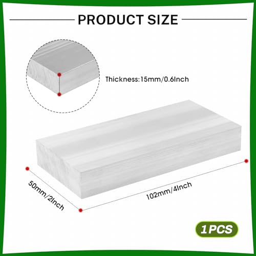 6061 Aluminum Flat Bar, 0.6" Thickness X 2" Width X 4" Length Aluminum Flat Plate, Solid Aluminum Bar for Crafting, Industrial Building - size: 0.6" X 2" X 4"